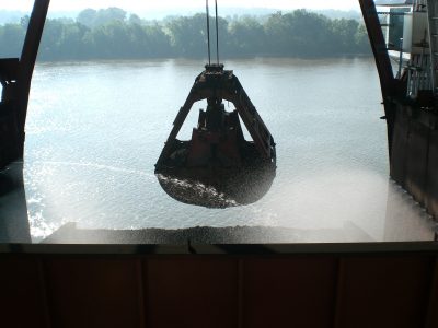 full body coal treatment on barge